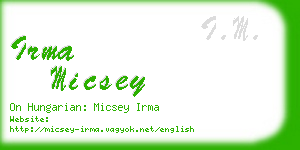 irma micsey business card